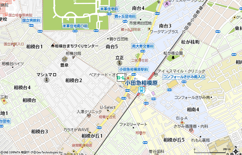 メガネストアー小田急相模原南台店付近の地図